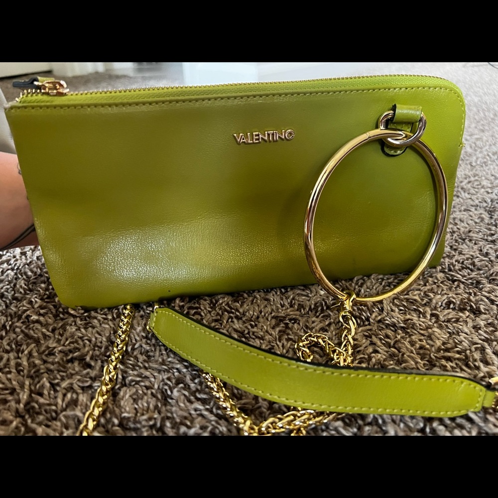 Authentic Valentino green Clutch purse